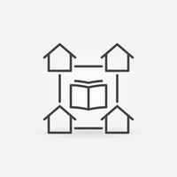 Home Education vector concept simple icon in outline style