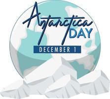 Antarctica day poster template vector