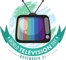 diseño del logotipo del día mundial de la televisión vector