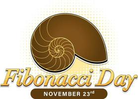 Fibonacci day poster design vector