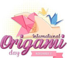 diseño de banner del día internacional del origami vector