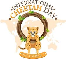 International cheetah day poster template vector