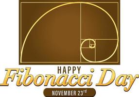 Fibonacci day poster design vector