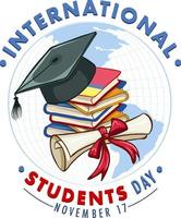 diseño de banner del día internacional del estudiante vector