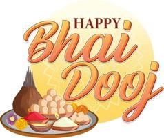 Happy Bhai Dooj Day Text Design vector