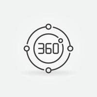 360 degrees circle vector concept icon in outline style