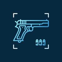 icono de color de concepto de vector de pistola en estilo de esquema