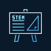 STEM Whiteboard vector outline icon on dark background