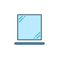 Shelf and Bathroom Mirror vector concept colored icon