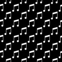 Musical Note vector seamless pattern on dark background