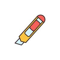 Stationery or Utility Knife vector concept colored icon