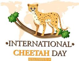 International cheetah day poster template vector