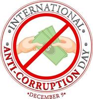 International Anti corruption day poster design vector