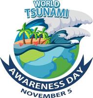 día mundial de la concienciación sobre el tsunami vector