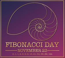 Fibonacci day poster design vector