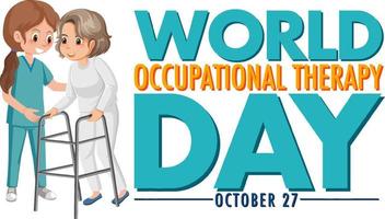 World occupational therapy day text design vector