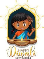 Happy Diwali Festival of Lights vector