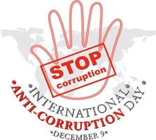 International Anti corruption day poster design vector