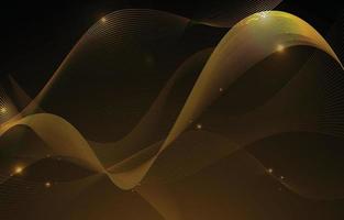 Abstract Wavy Lines on Gold and Black Background vector