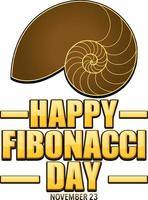 Fibonacci day poster design vector