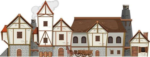 Medieval ancient building on white background vector