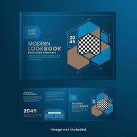 Print Corporate landscape brochure report and magazine cover set vector