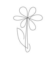 Flower chamomile vector one line art logo. Minimalist contour drawing monoline. Continuous line artwork for banner, book design, web illustration