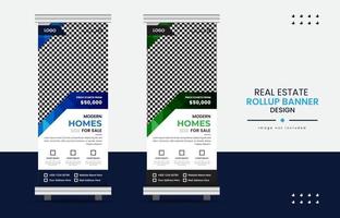 Print Real-estate home for sale or rent rollup display standee for promotional purpose vector