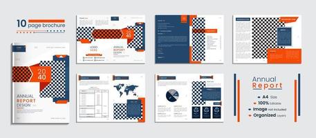 Minimal corporate Annual Report brochure template design with abstract shapes vector