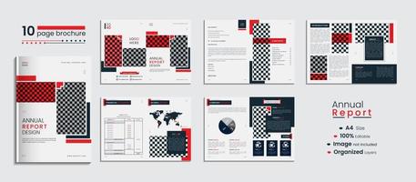 diseño de plantilla de folleto de informe anual corporativo mínimo con formas abstractas vector
