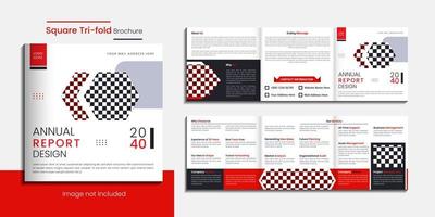 Creative corporate square trifold brochure brochure design with minimal shapes vector