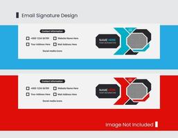 Stylish promotional Email signature template design or email footer with minimal shapes vector