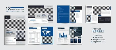 Minimal corporate Annual Report brochure template design with abstract shapes vector