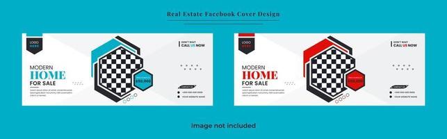 Real estate home and property sale social media cover banner design vector