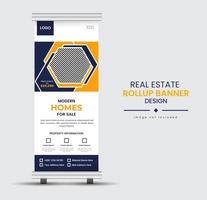 Print Real-estate home for sale or rent rollup display standee vector