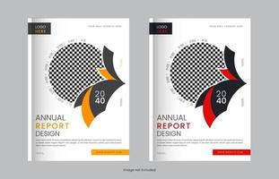 Print Modern corporate annual report or look book brochure cover set design vector