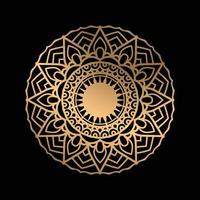 Elegant background with gold luxury floral pattern texture and traditional arabian mandala concept, use for islamic ramadan banner design, business card greeting card, and poster design vector