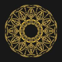 luxury golden ornamental mandala design background in black color vector