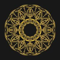 fondo de diseño de mandala ornamental dorado de lujo en color negro vector