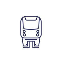 monorail icon on white, line vector