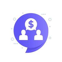 money discussion icon, vector illustration