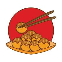 takoyaki logo suitable for japanese street food restaurant vector