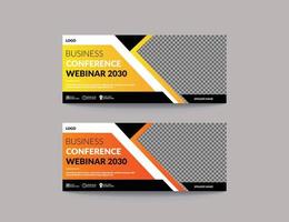 Conference banner or Social media square banner design.online Business live conference and live webinar banner design..eps vector