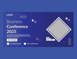 Conference live webinar banner invitation and social media post template. Business webinar invitation design..eps vector