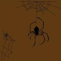 Spider isolated on brown background. Halloween party design, vector illustration eps 10.