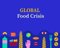 el problema de la crisis alimentaria mundial, la escasez de trigo, el aumento de los precios. vector