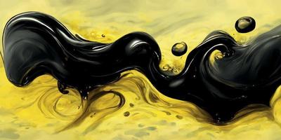 Black and yellow liquid background vector