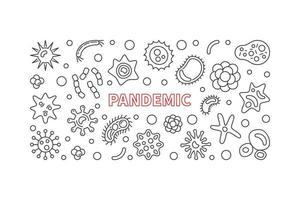 Pandemic vector concept simple linear horizontal illustration