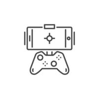 Smartphone with Game Controller vector concept linear icon