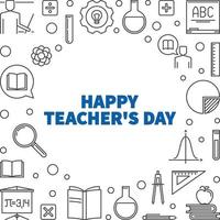 Vector Happy Teacher's Day outline illustration or frame